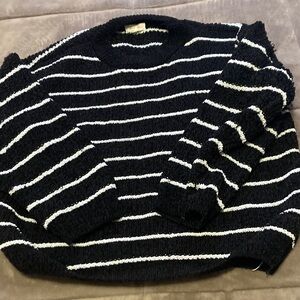 Striped Black and White Crewneck Sweater